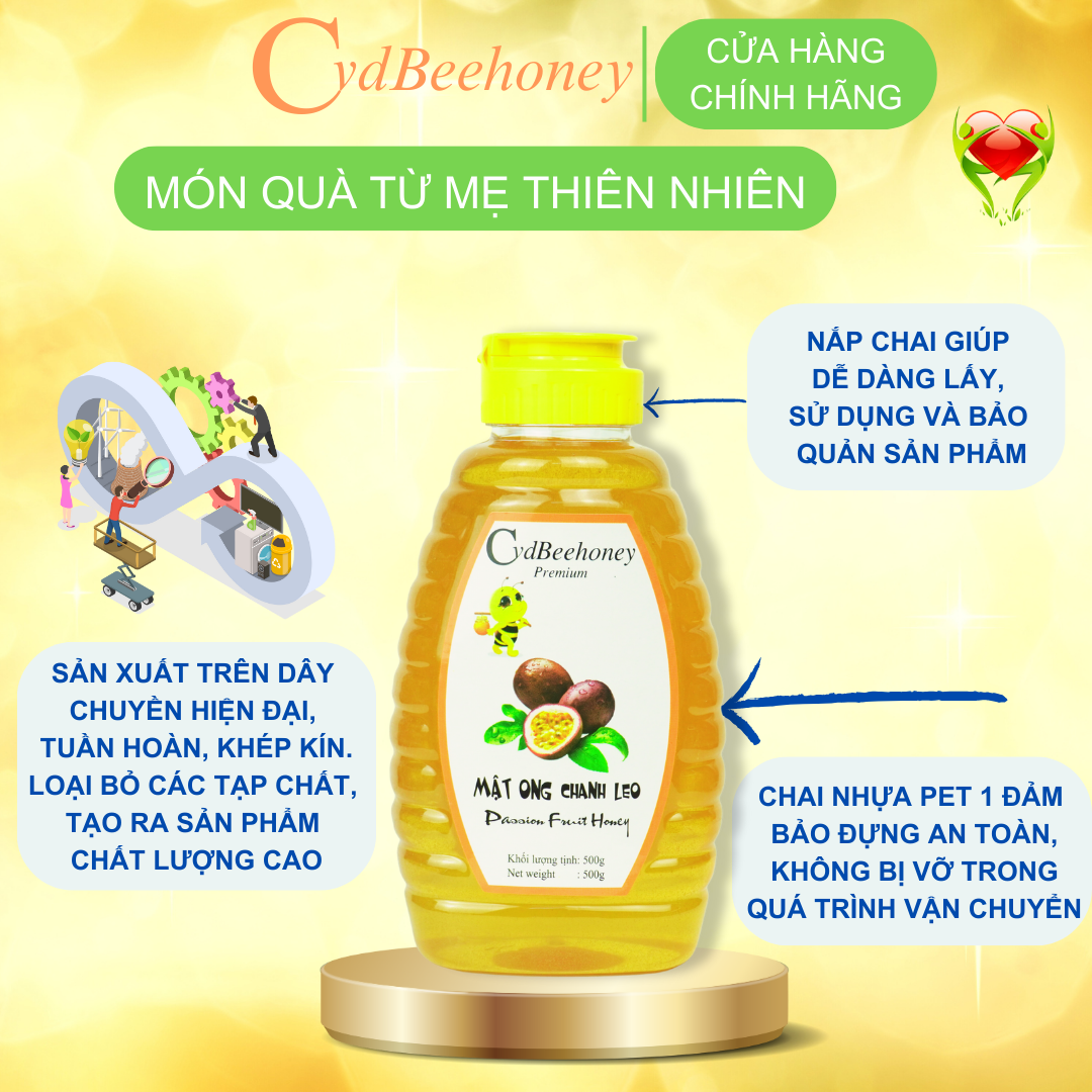 Mật ong chanh leo 500g Cvdbeehoney - Passion fruit honey