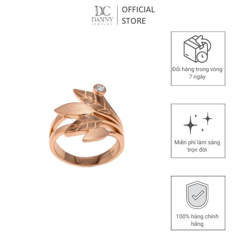 Nhẫn Nữ Danny Jewelry Bạc 925, Hình Lá Nguyệt Quế, Xi Rhodium/Vàng hồng N0033