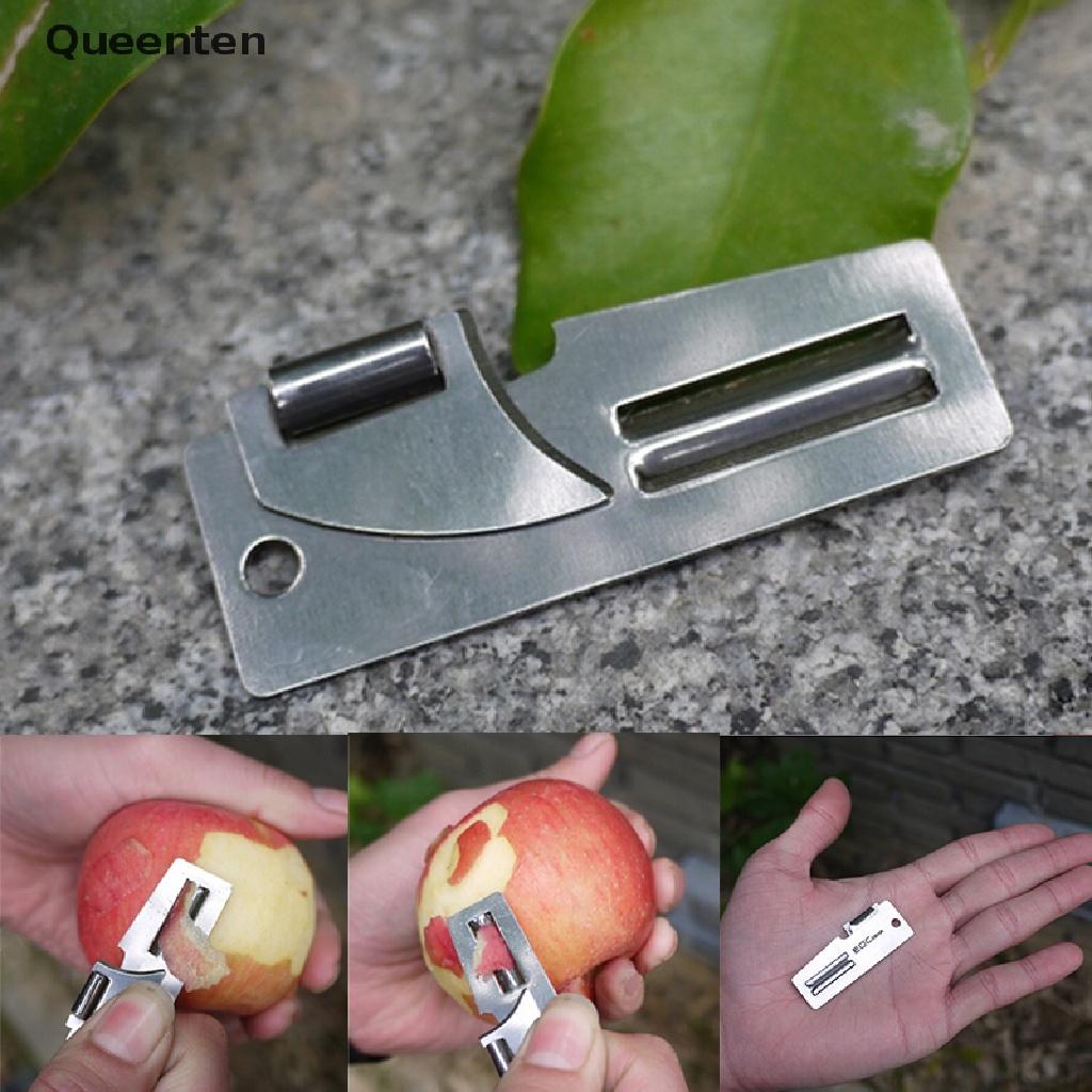 Queenten 2&quot; Double Peeler Stainless Steel 2 in 1 EDC Pocket Multi Tool Outdoor Can Opener QT