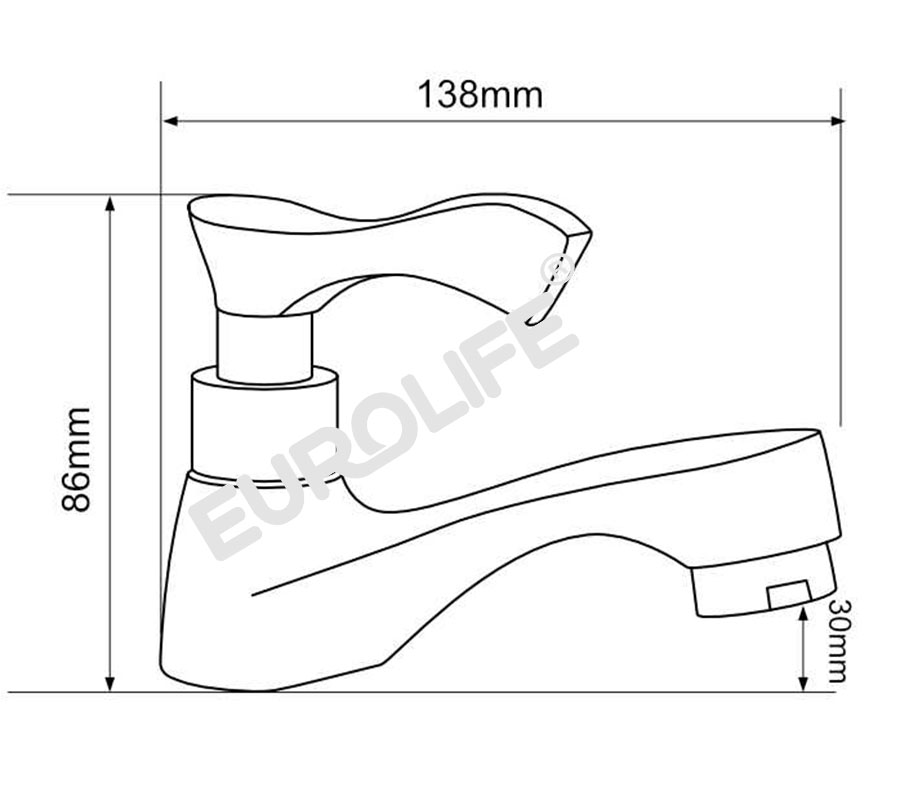 Vòi Lavabo lạnh Eurolife EL-116 (Trắng bạc)