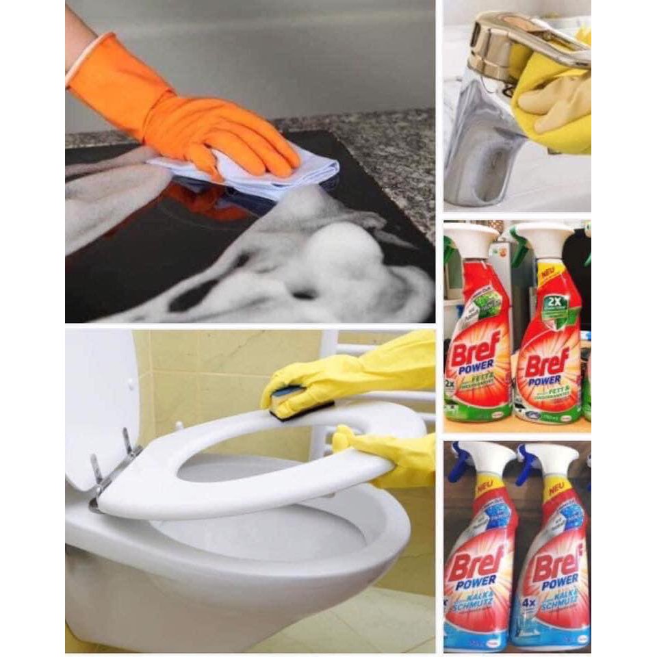 Bộ 3 chai Tẩy rửa đa năng Bref Power Kalk & Schmutz 750ml - Đức