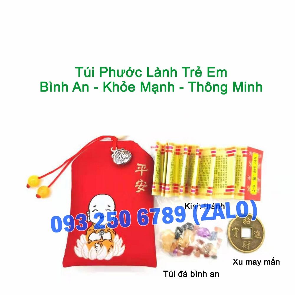 Túi Phước Lành Dành Cho Trẻ Em, cầu Bình An khỏe Mạnh Thông Minh, có dây treo có thể mang bên người