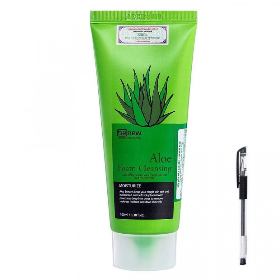 Sữa rửa mặt cao cấp Hàn Quốc Benew Aloe Foam Cleansing tinh chất Lô Hội (100ml) – Hàng Chính Hãng [ Tặng bút bi mực nước ]