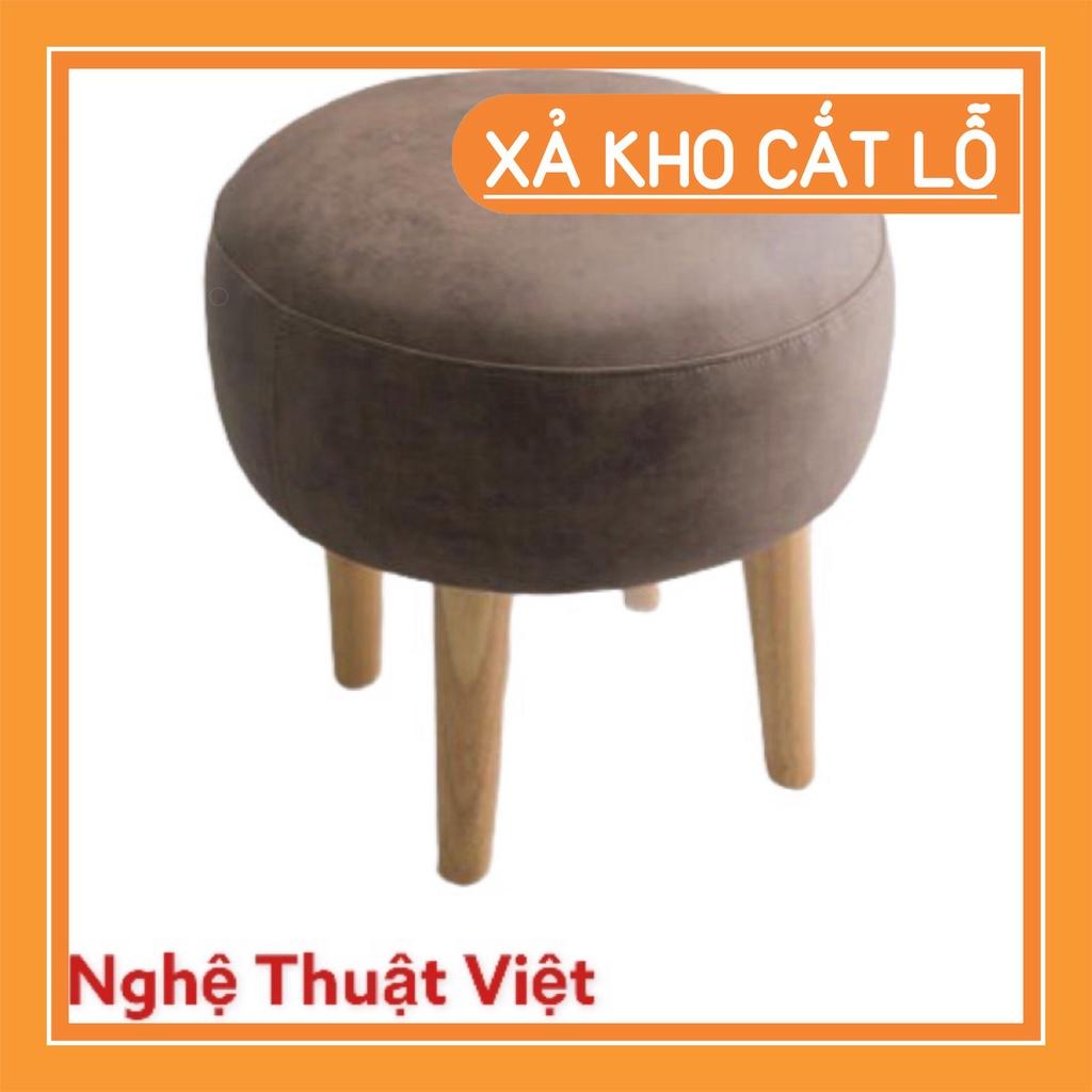 SIÊU ĐẸP Ghế đôn tròn sofa bọc da chân gỗ Nghệ Thuật Việt Nội thất thông minh decor phòng khách Siêu rẻ