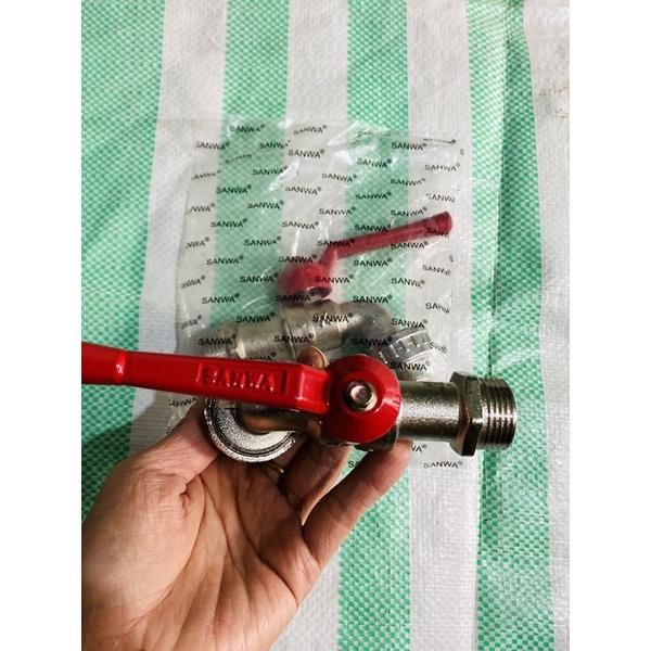 Vòi nước nhà tắm,vòi cấp nước Sanwa ,vòi sắt mạ kẽm phi 27
