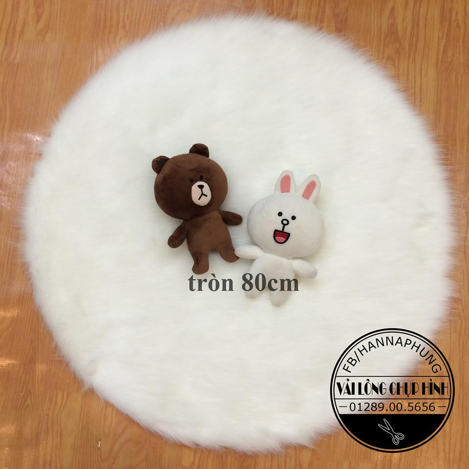 Thảm lông tròn chụp ảnh - Màu Trắng