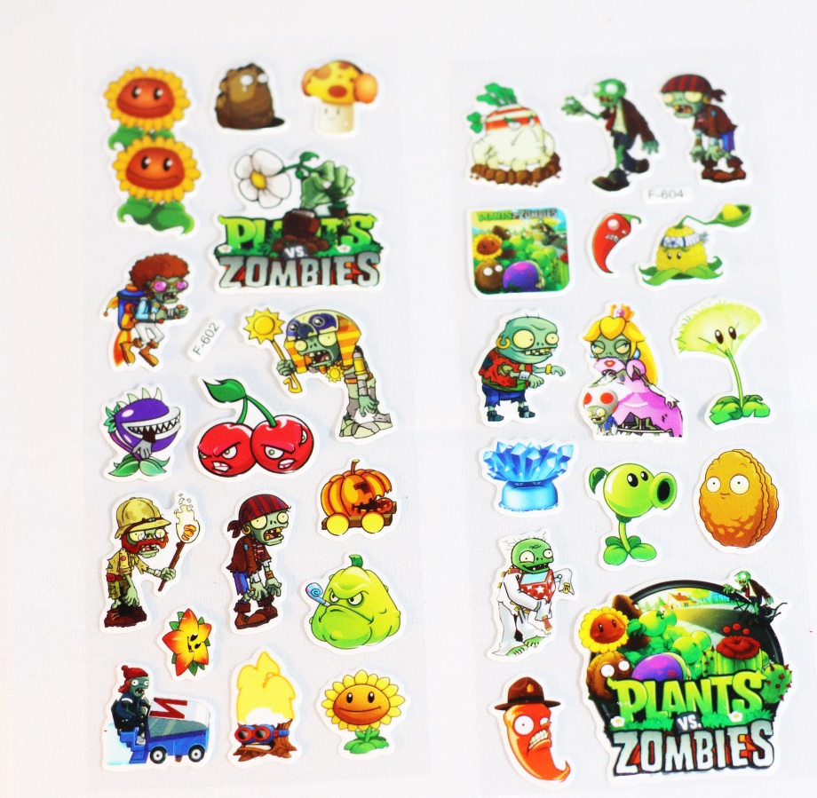 Set 5 Sticker Trang Trí Chủ Đề Plant And Zombie