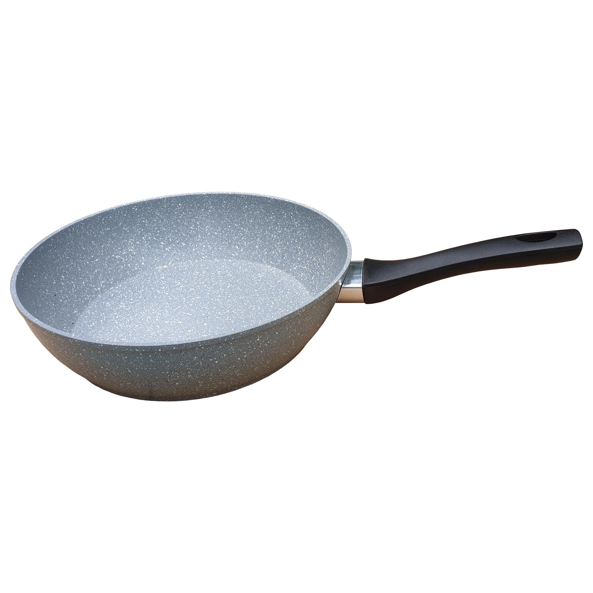Chảo vân đá chống dính đáy từ sâu lòng GREEN COOK GCP02-24IHB 24 cm tay cầm chịu nhiệt màu đen - Hàng chính hãng
