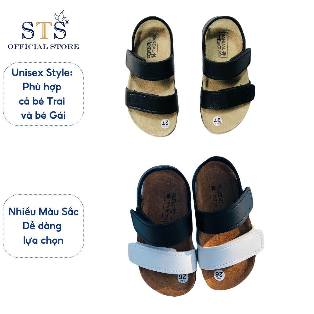 Dép SanDal Trẻ Em Dép da bò thật nguyên tấm Bioline đế trấu quai ngang êm ái thời trang tốt cho sức khỏe bé mã STK07