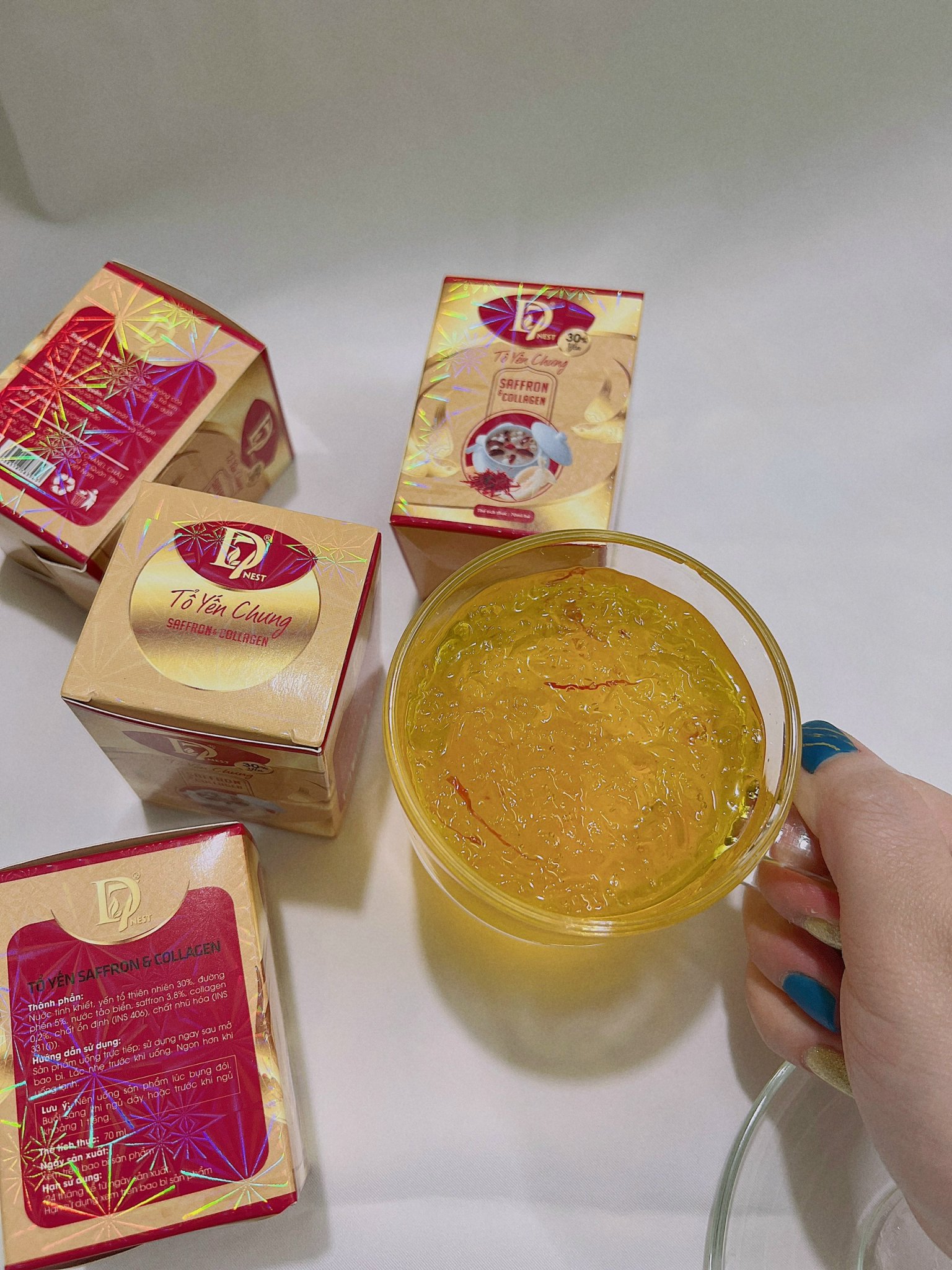 Combo 3 hủ yến chưng SAFFRON &amp; COLLAGEN bổ dưỡng ( 30% yến ) - D7