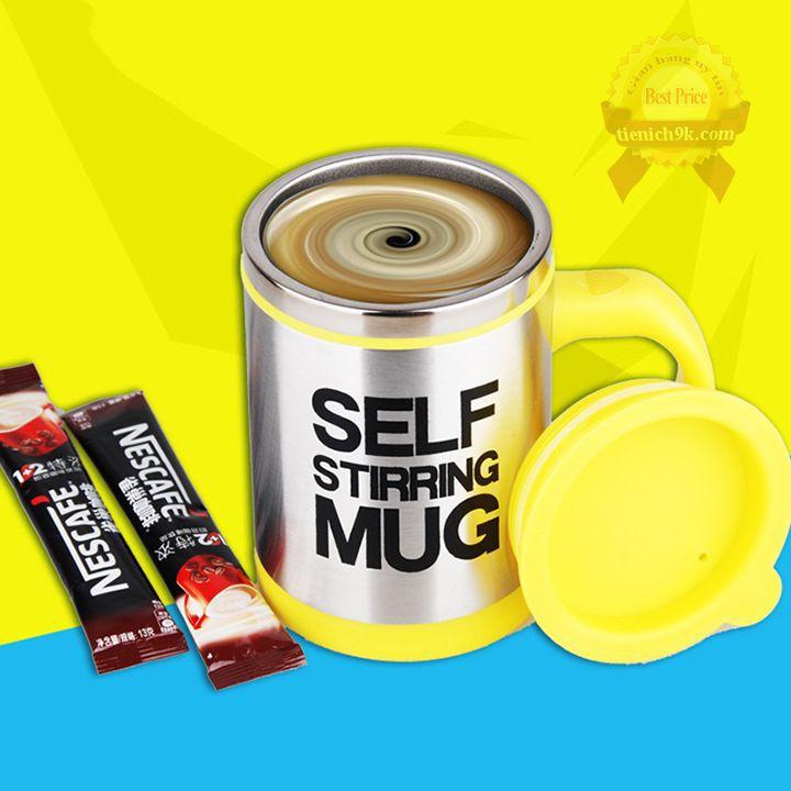 Cốc Ly tự khuấy inox 304 không cần thìa dung tích 400ml pha cafe tự động Self Stirring Mug