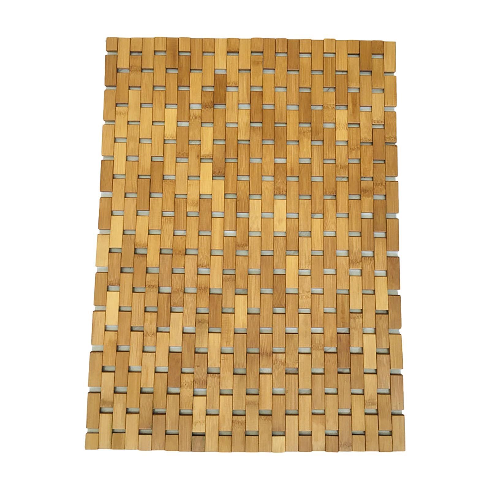 Bath Mat Anti Slip Bathmat Floor Mat Bamboo Wood Shower  Floor Rug