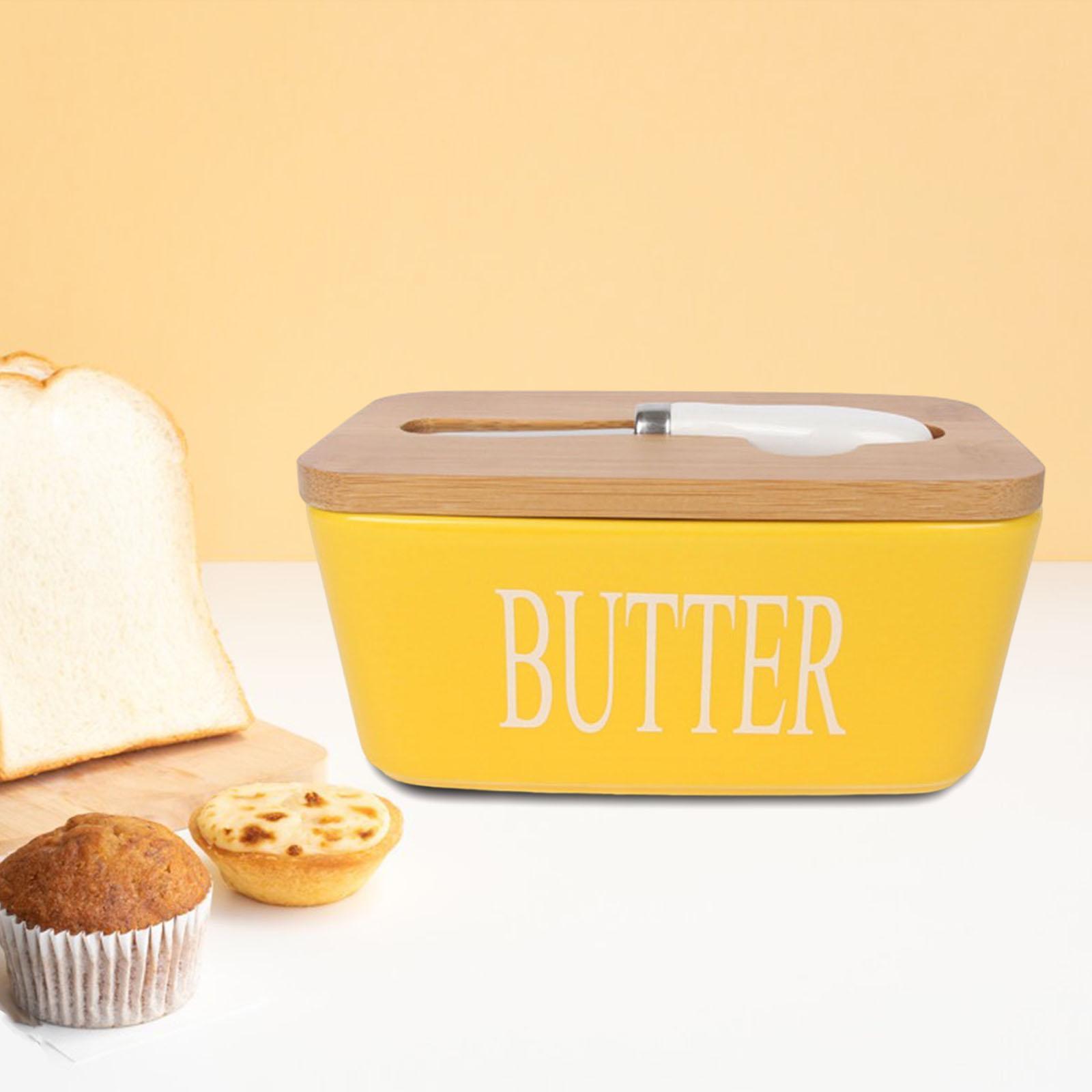 Ceramic Butter Dish Food Storage Preservation Case for Kitchen Serving