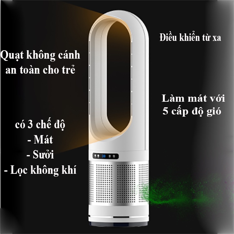 Quạt đứng không cánh 2 chiều Nóng+Lạnh-Lọc không khí có điều khiển