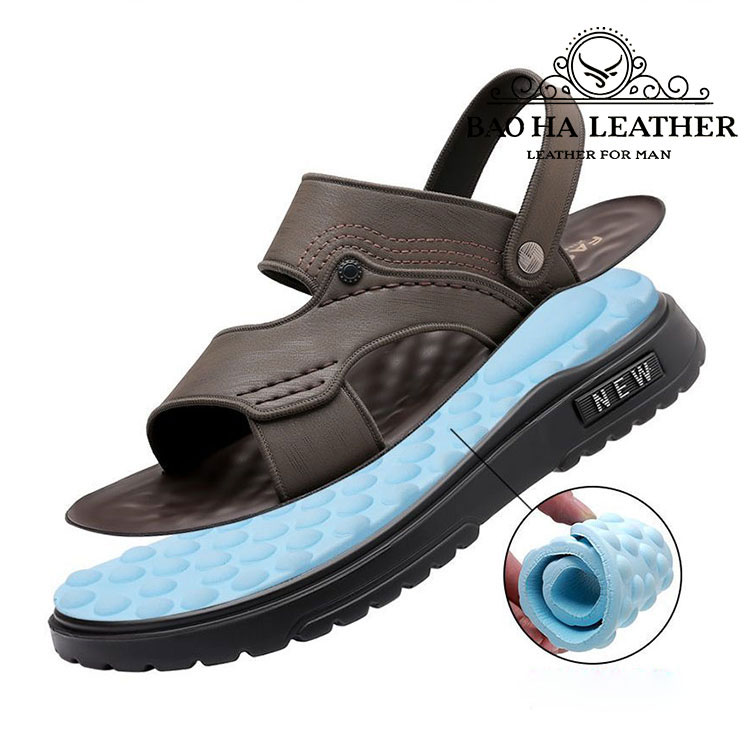 Dép quai hậu nam trung niên đơn giản, mềm nhẹ, thoải mái BHD1915 Giày sandal nam quai ngang