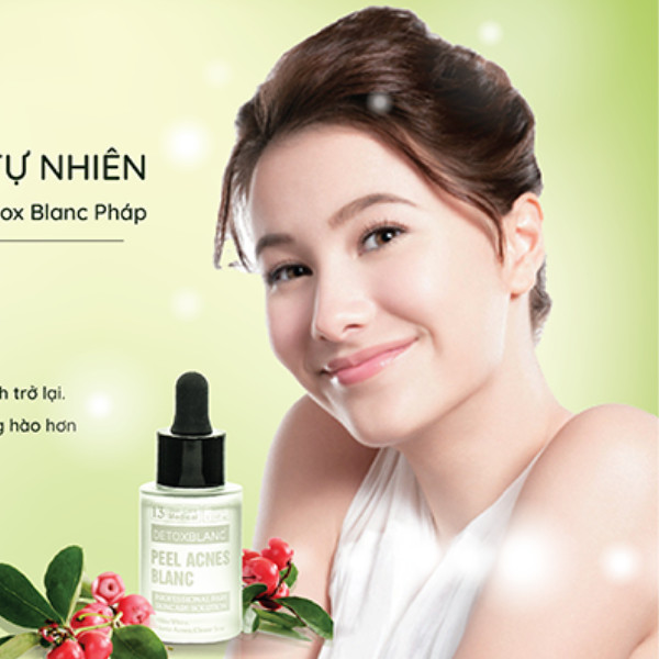 Peel Lộc Đề Ngừa Mụn Trắng Da Peel Acnes Blanc Thương Hiệu Detox Blanc (Pháp) – Giúp Ngừa Mụn, Giảm Mụn Và Làm Trắng Da Hiệu Quả - Tặng Kèm Khẩu Trang Chống Nắng