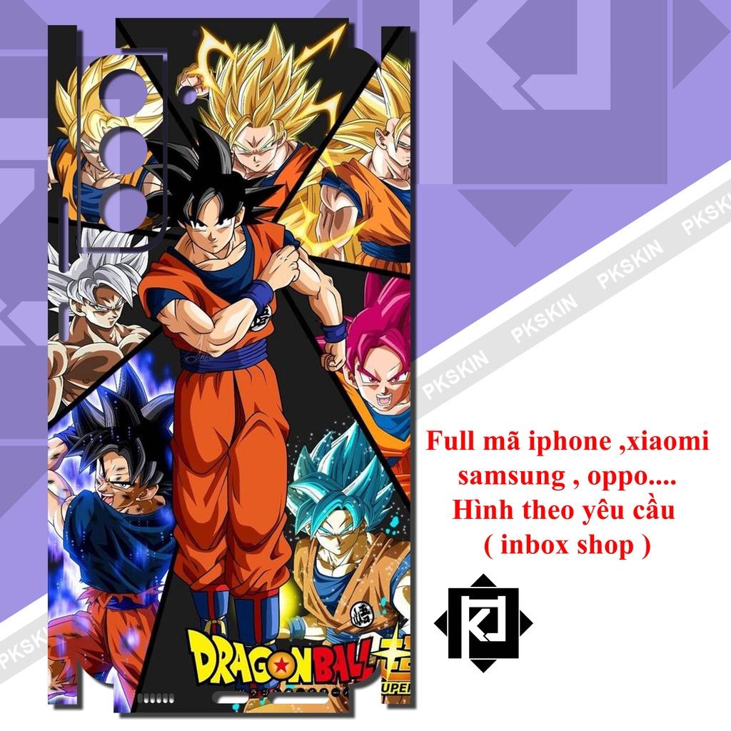 Miếng dán skin full lưng viền dành cho samsung s22, s22 plus ,s22 ultra , s20 , s20 plus, s20 ultra in hình dragon ball