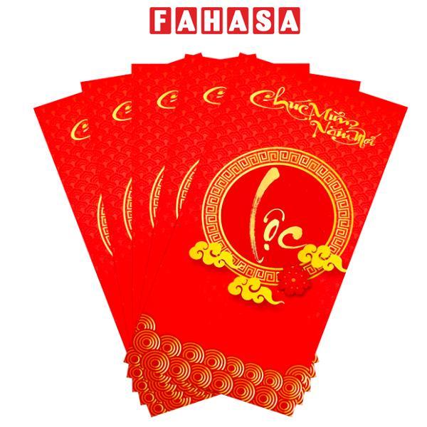 Bộ 5 Bao Lì Xì - Bính Ngọ 2026 - 9 x 18 cm - Fahasa - Lộc