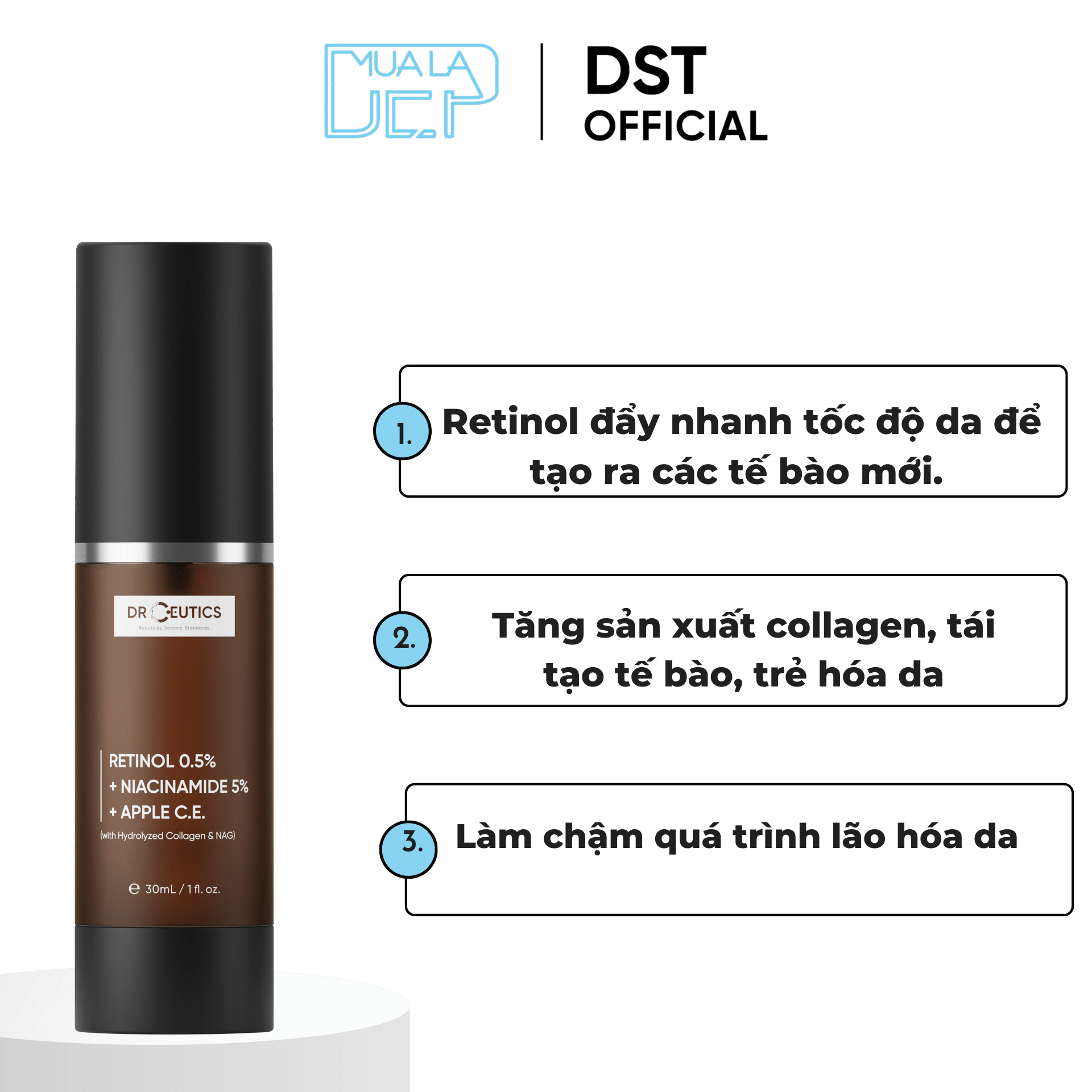 Kem Dưỡng Chống Lão Hoá Chứa Retinol Niacinamide Và Dịch Chiết Tế Bào Gốc Quả Táo (30ml