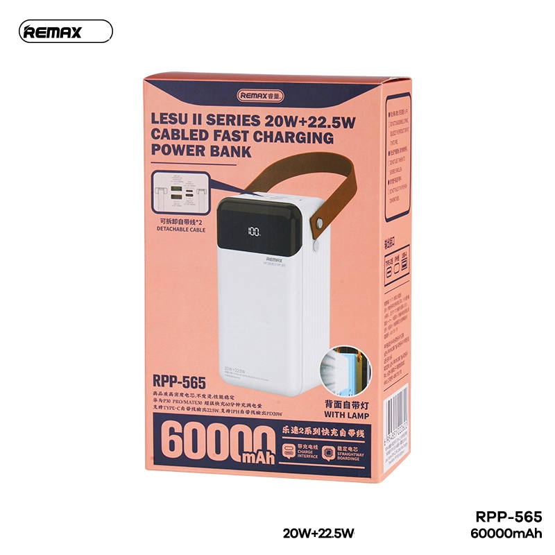 Sạc dự phòng Remax RPP-565 60000mAh 22.5W - Hàng Nhập Khẩu