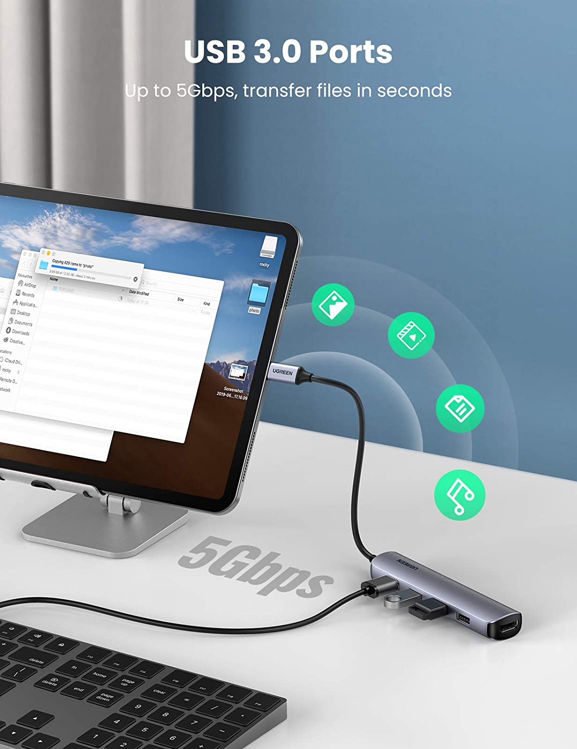 Bộ chuyển đổi đa năng UGREEN 20197 cho các thiết bị máy tính điện thoại hỗ trợ USB type C - Hàng nhập khẩu chính hãng