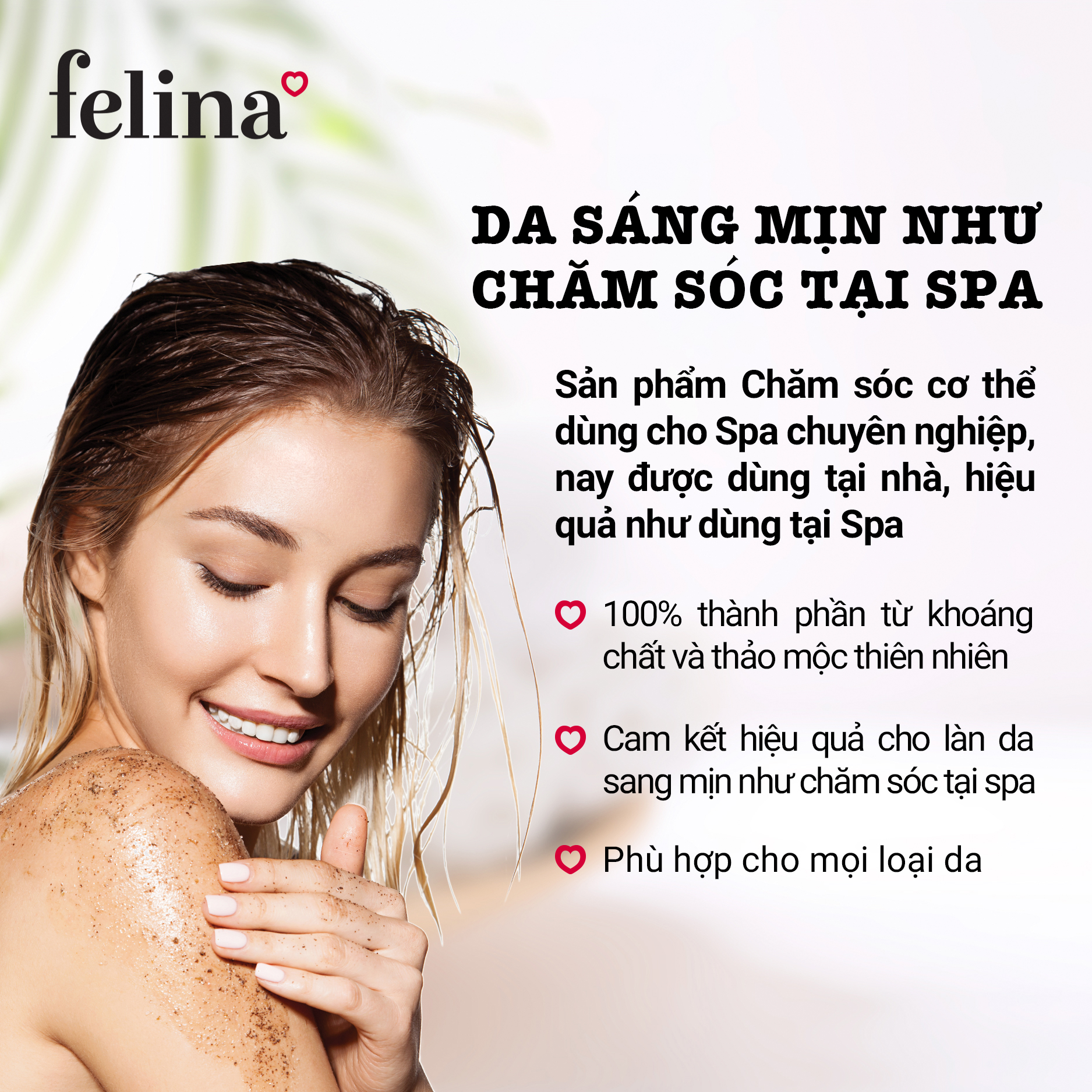 Muối tắm tẩy tế bào chết body Felina Home Spa 500g từ hạt muối hồng Himalaya thanh khiết giúp da sạch sâu, sáng mịn