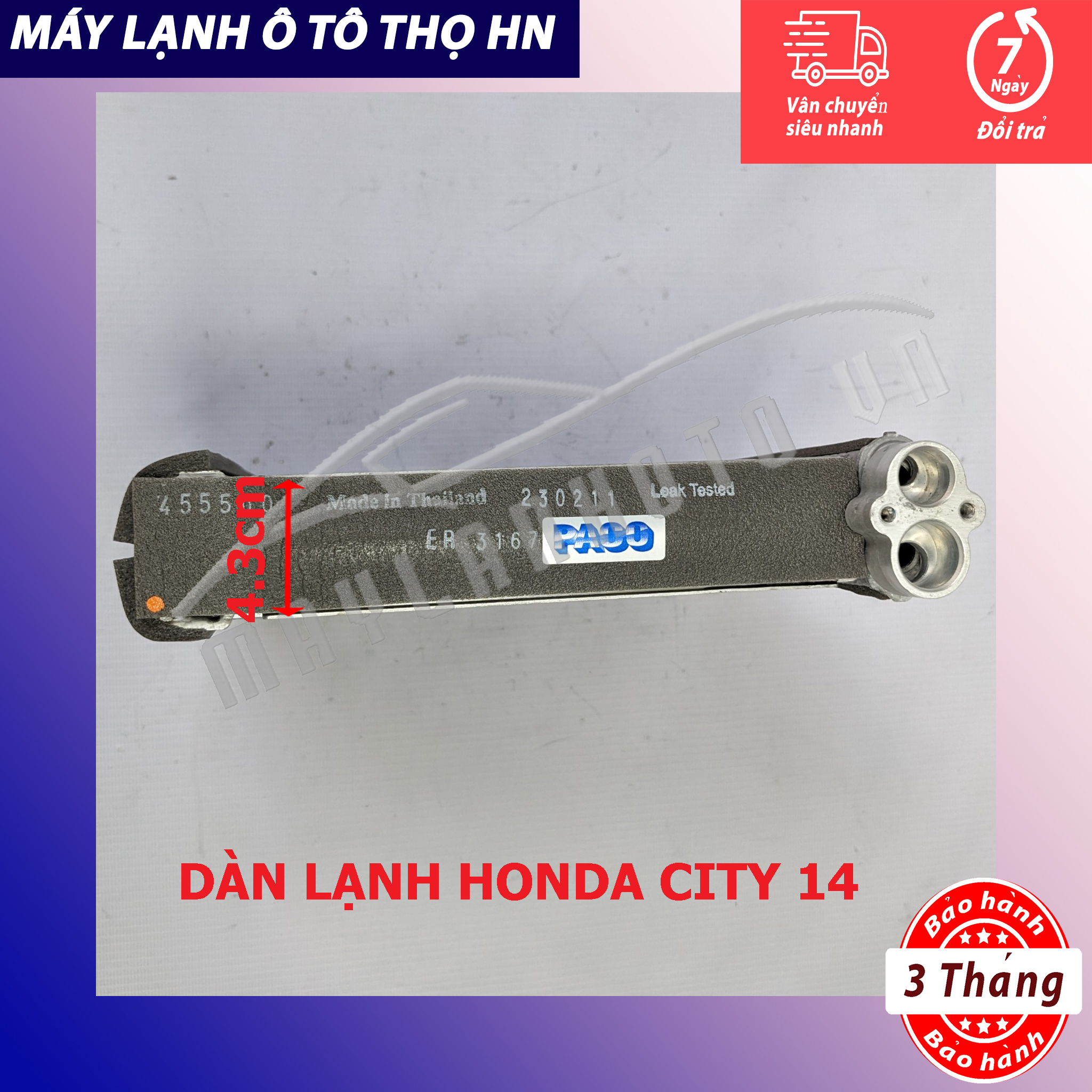 Dàn (giàn) lạnh Honda City 2009 2010 2011 2012 2013 2014 (không còng) Hàng xịn Thái Lan 09 10 11 12 13 14