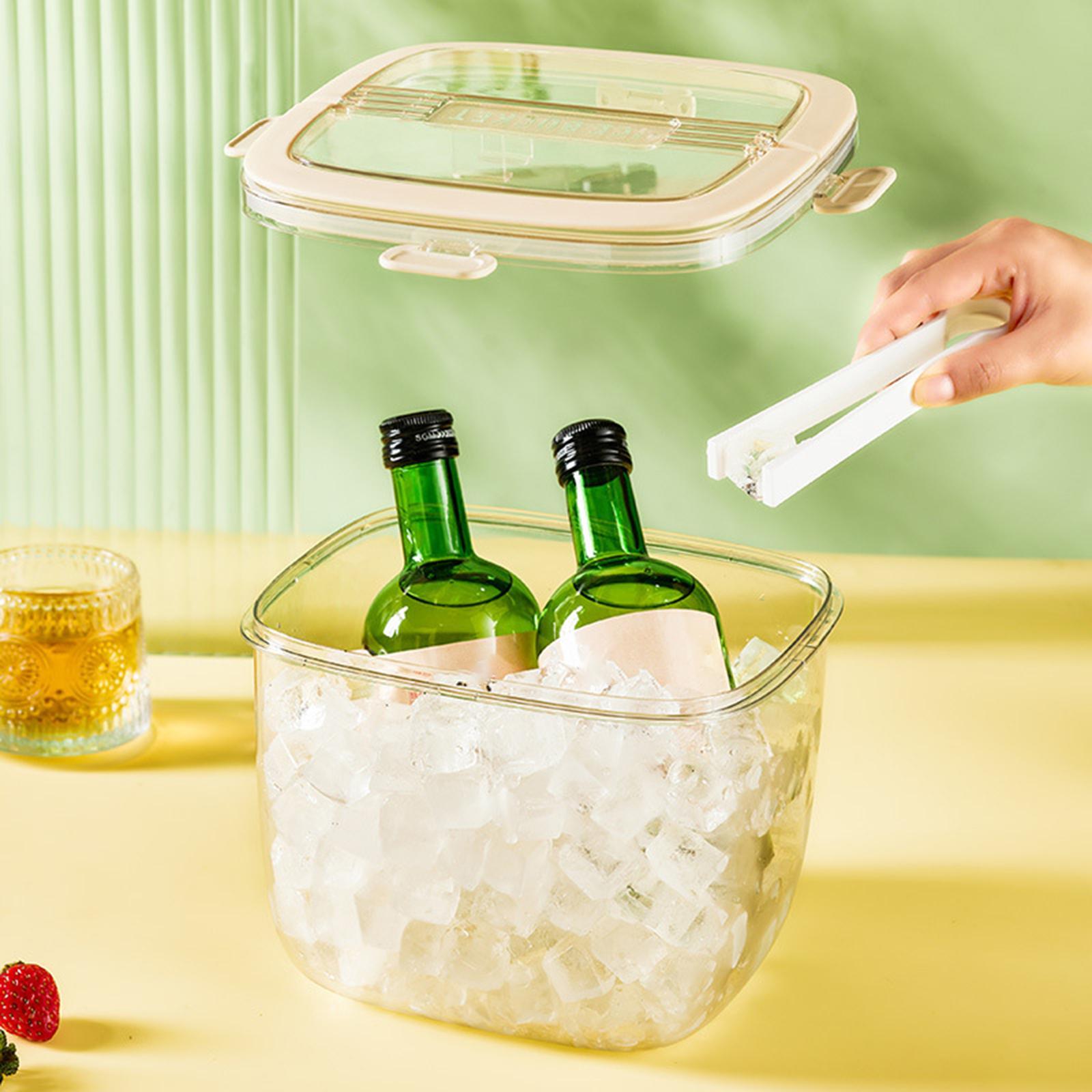 Ice Bucket with Clamp Beverage Chilling Tub Clear for Pub Cocktail Parties