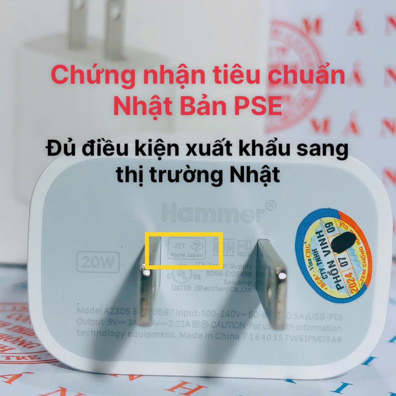Củ sạc nhanh Ham mer S13 công suất PD 20W , đạt tiêu chuẩn chất lượng Nhật PSE, check Qr kiểm tra hàng chính hãng, bảo hành 1 năm