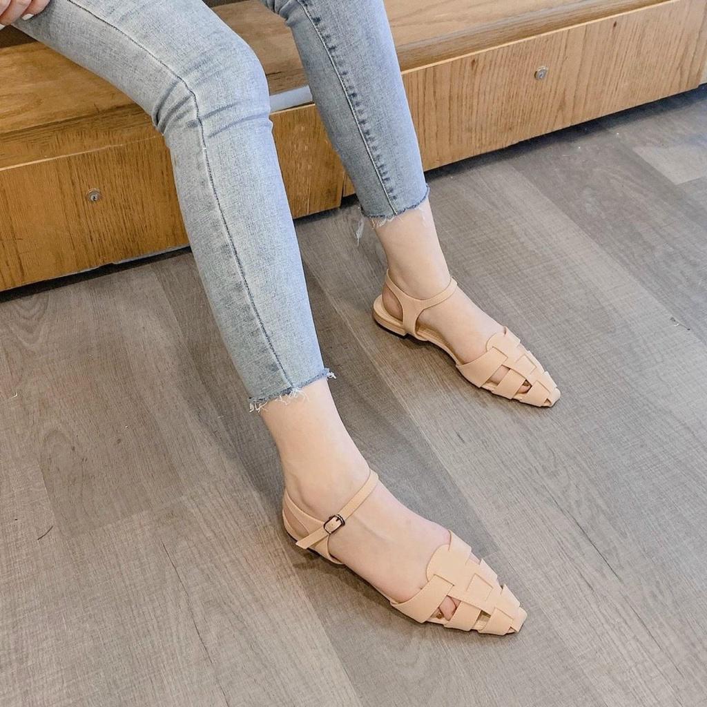 giày sandal nữ 3p đan hottren kiểu mới 2021