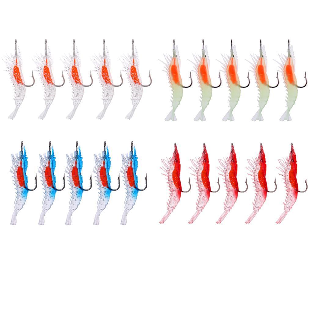 5Pcs Creative Shrimp Style Soft Prawn Sea Fishing Lure Simulation Hook Baits