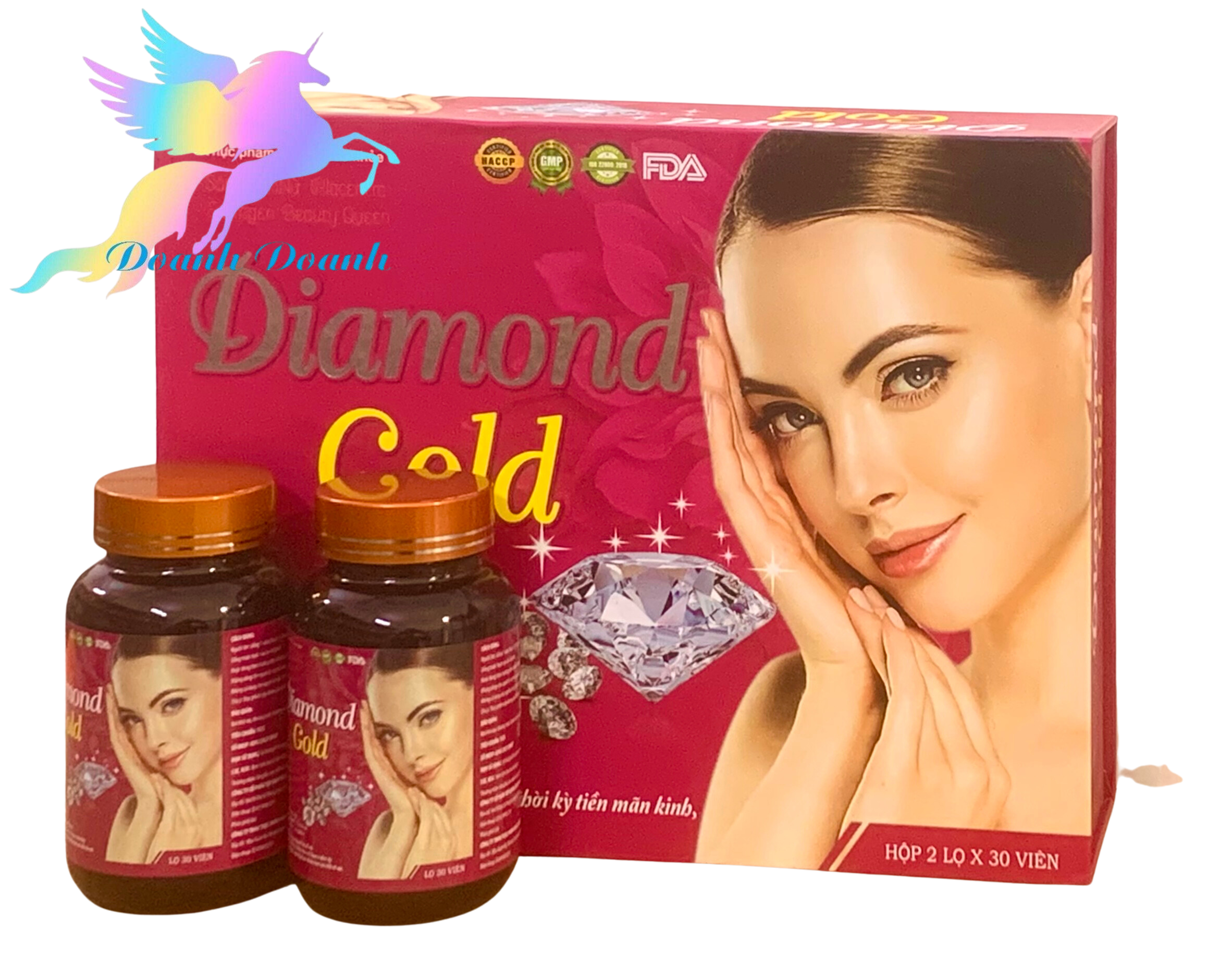 Viên uống nội tiết tố nữ Sâm tố nữ DIAMOND GOLD ,Hộp 2 lọ x 30 viên -Hỗ trợ tăng cường nội tiết tố nữ