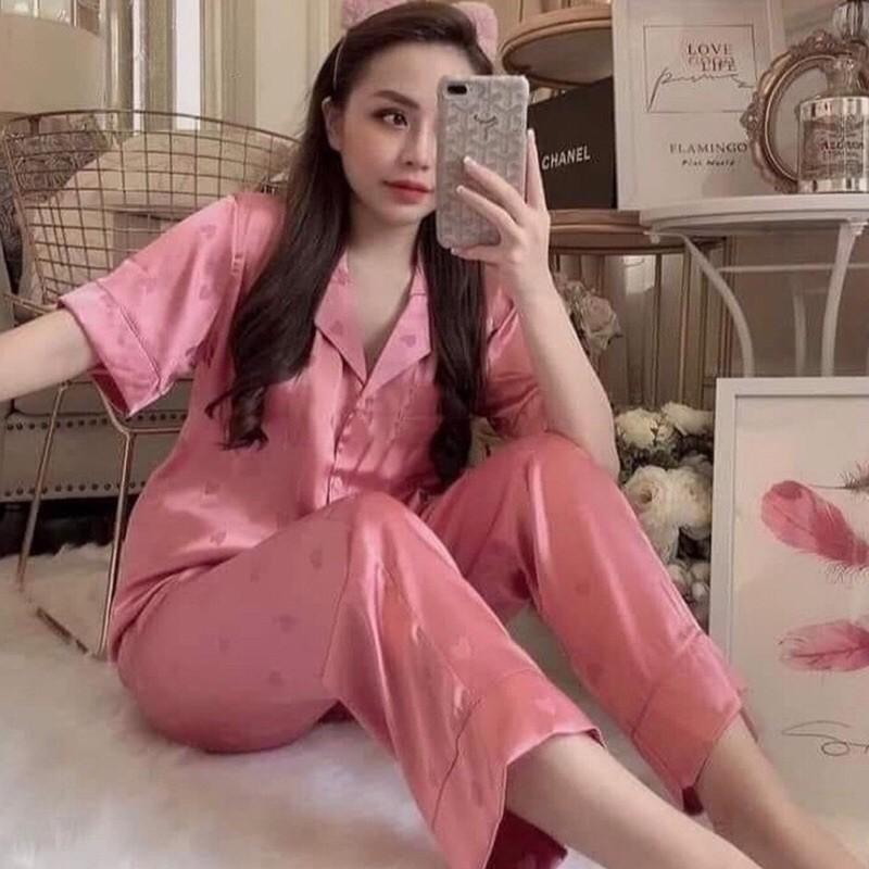 Bộ đồ Pijama lụa ️ Bộ lụa gấm tay ngắn quần dài [ HÀNG ĐẸP CHUẨN