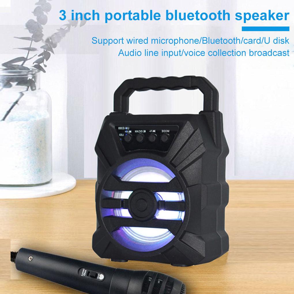 Loa không dây Di động Ngoài trời Mini Bass Sound Home Loa tương thích Bluetooth với Micrô Màu sắc: Đen
