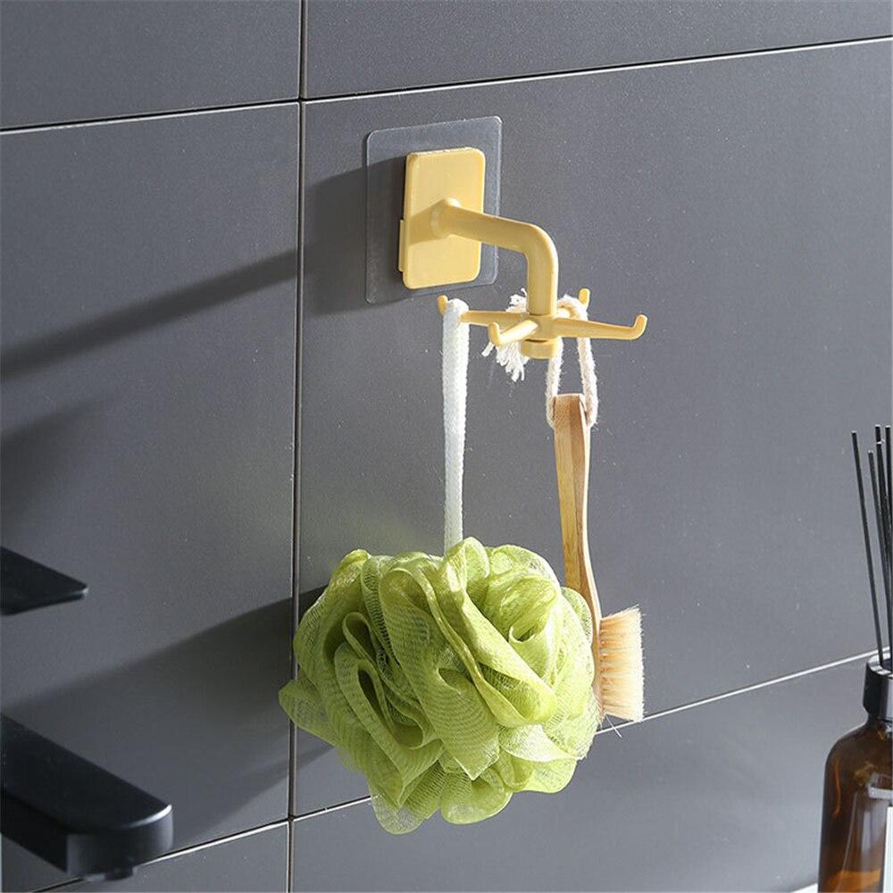 Punch-free Kitchen Rotate Storage Rack Cupboard Shelf Hanging Hook Organizer Closet Hanger Wardrobe Holder Kitchen Storage