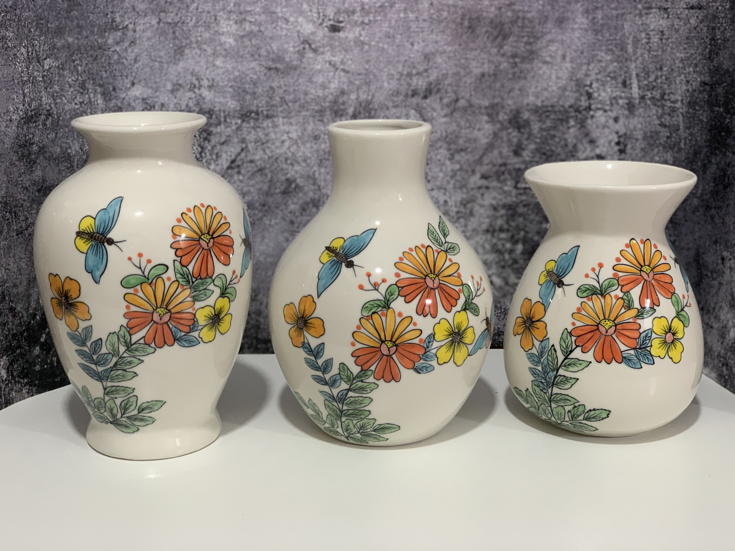 LỌ HOA VẼ TAY NGHỆ THUẬT THỦ CÔNG CAO 18/20/22/24 và 25CM.