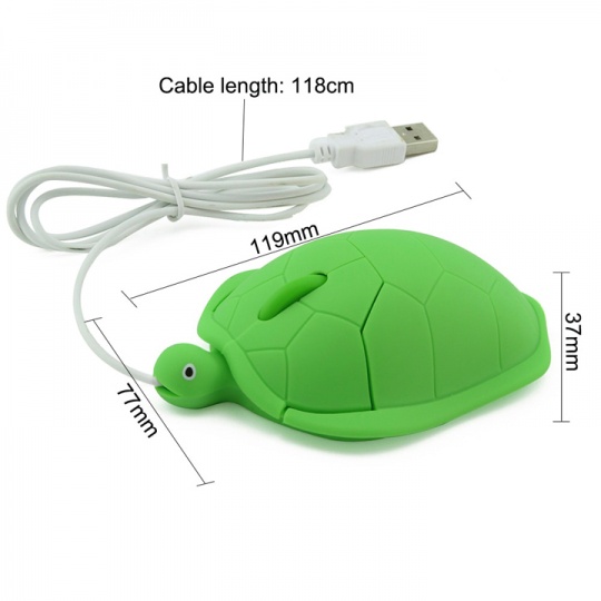 Chuột Máy Tính Có Dây 1600DPI Hình Chú Rùa Dễ Thương- Hàng chính hãng