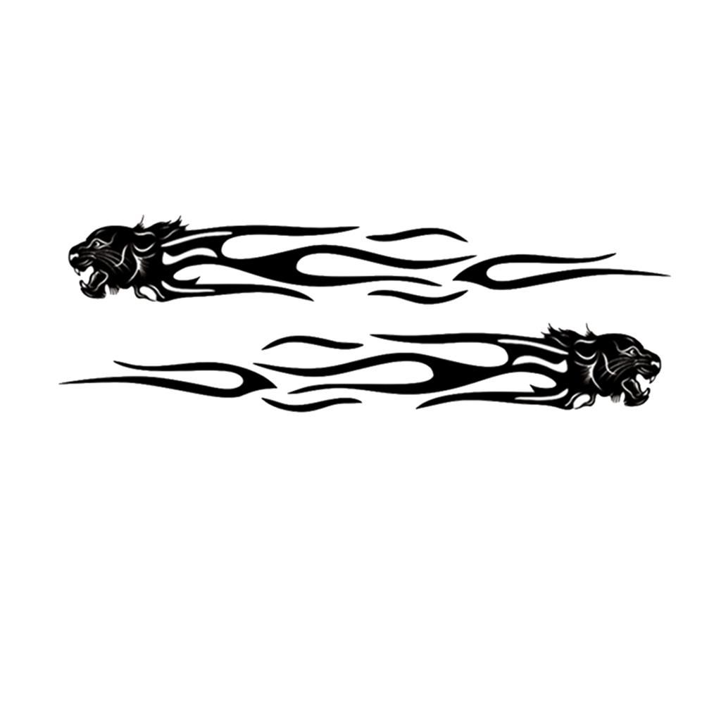 Pair Waterproof Car Body Side Truck Decal Vinyl Flame Graphics Racing Stripes Sticker Universal