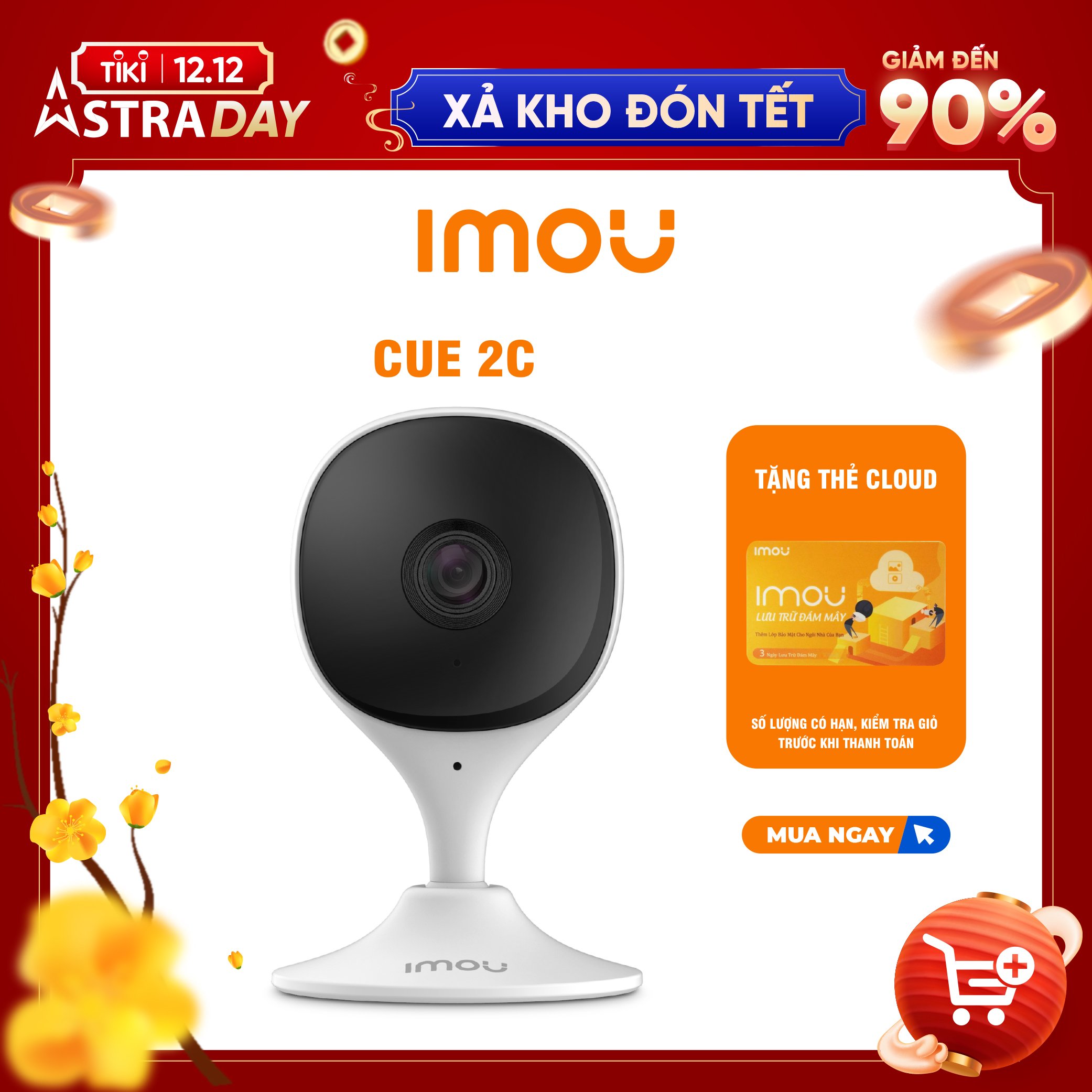 Camera Wifi trong nhà Imou Cue 2C I Phát hiện con người I Phát hiện âm thanh bất thường I Hàng chính hãng