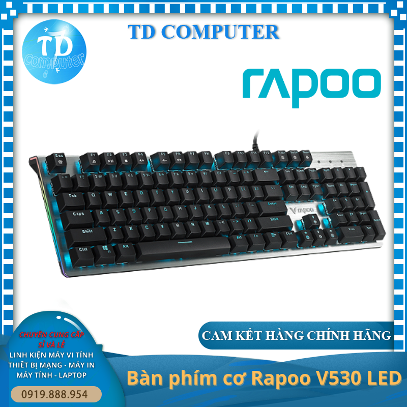 Bàn Phím Cơ Gaming Rapoo V530 USB LED - Hàng chính hãng Nam Thành phân phối