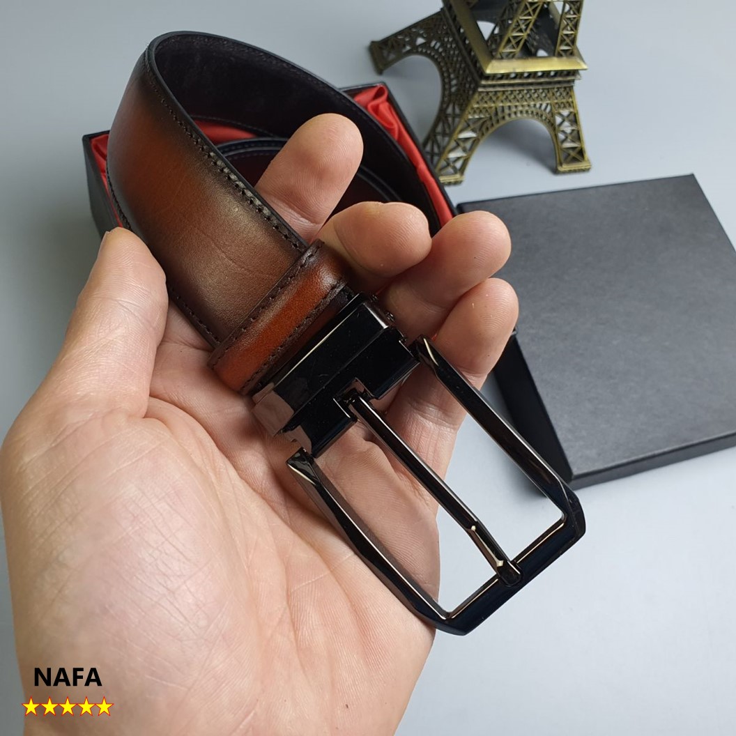Thắt lưng nam, Dây nịt nam da bò cháy 3 lớp NAFA BL111 phong cách thời trang, khóa kim - BH 3 năm