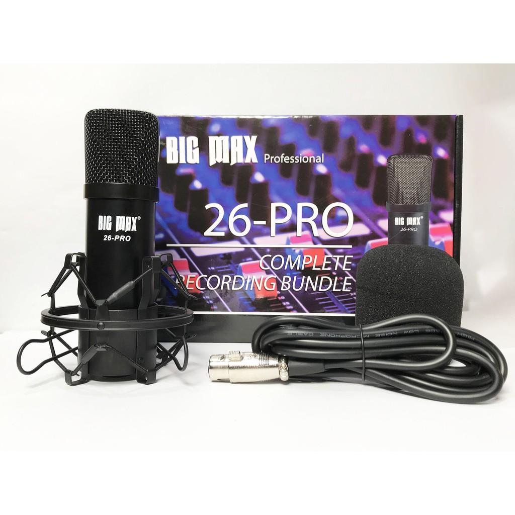 Micro thu âm livestream hát karaoke cao cấp Big Max 26 Pro độ nhạy cao lọc âm tốt...bảo hành 12 tháng