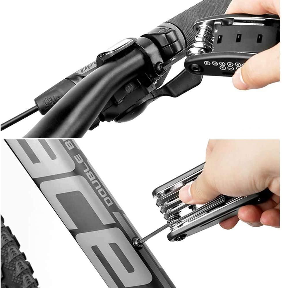 Bộ dụng cụ sửa chữa xe đạp, Multitool cho xe đạp 16 trong 1 với đòn bẩy lốp xe đạp Cờ lê lục giác