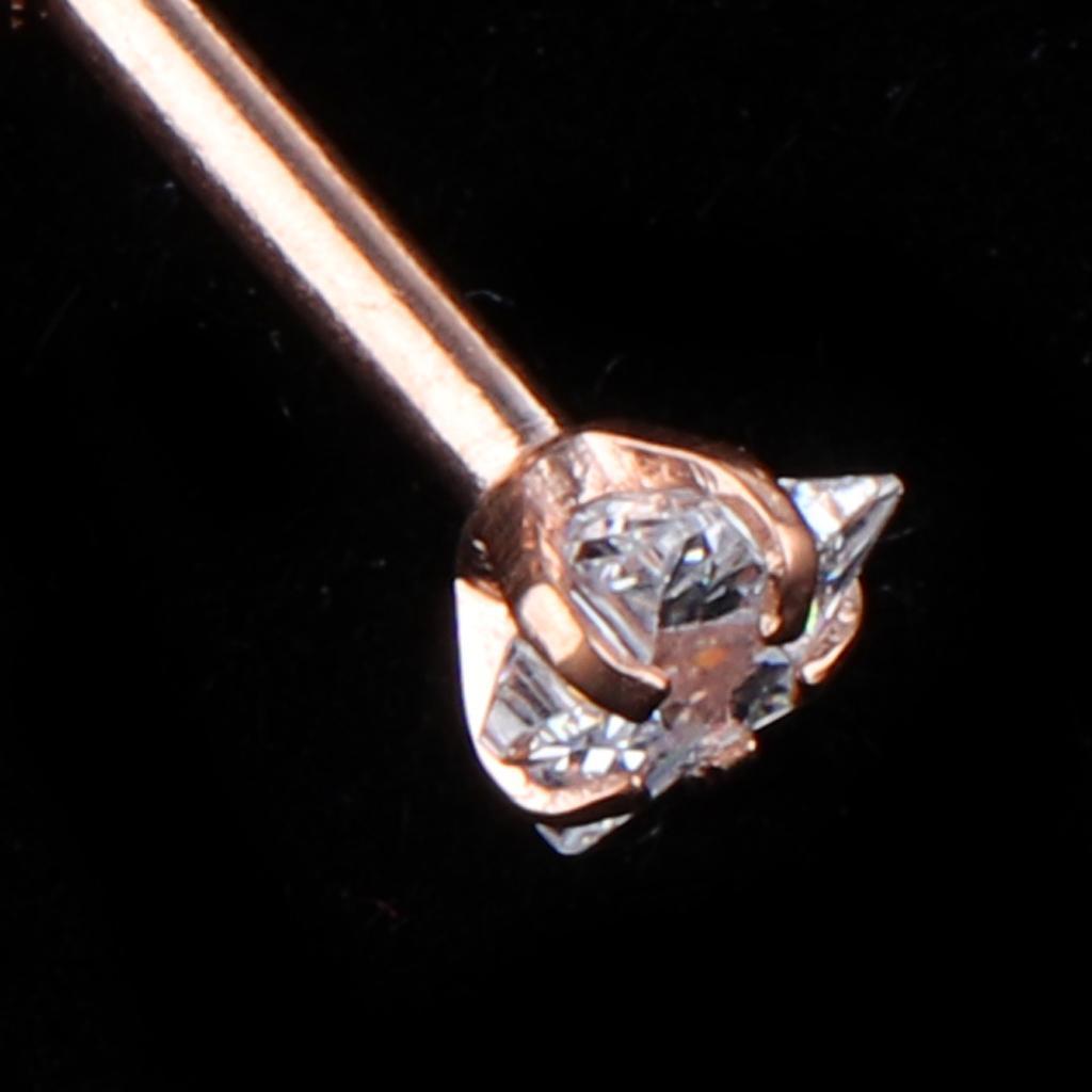 2-7pack 3 Pairs Stainless Steel Zircon Piercing Stud Earrings Pentagram White