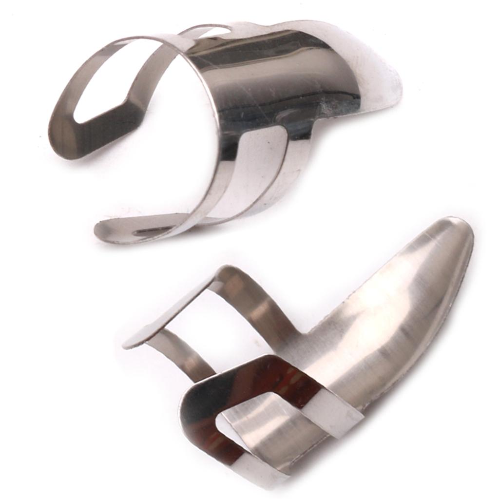 4pcs Finger Picks Stainless Steel Guitar Finger Picks & Thumb Pick Set