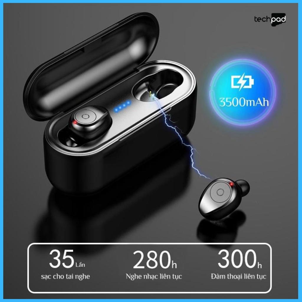 Tai nghe Bluetooth AMOI F9 TWS 5.0 bản QUỐC TẾ không dây cảm ứng chống nước IPX5, chống ồn tích hợp sạc dự phòng 2500mAh