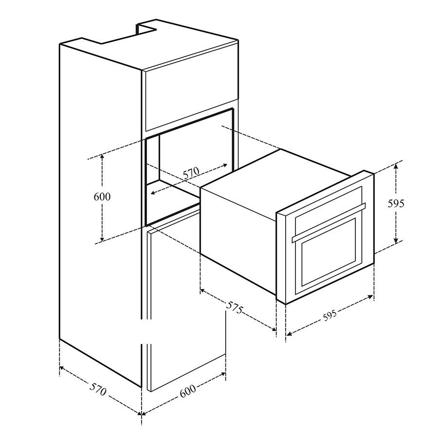 Lò Nướng Đối Lưu Lắp Âm Tủ EUROSUN EOV65ME - 8 Chức năng tích hợp, 65L - Hàng chính hãng