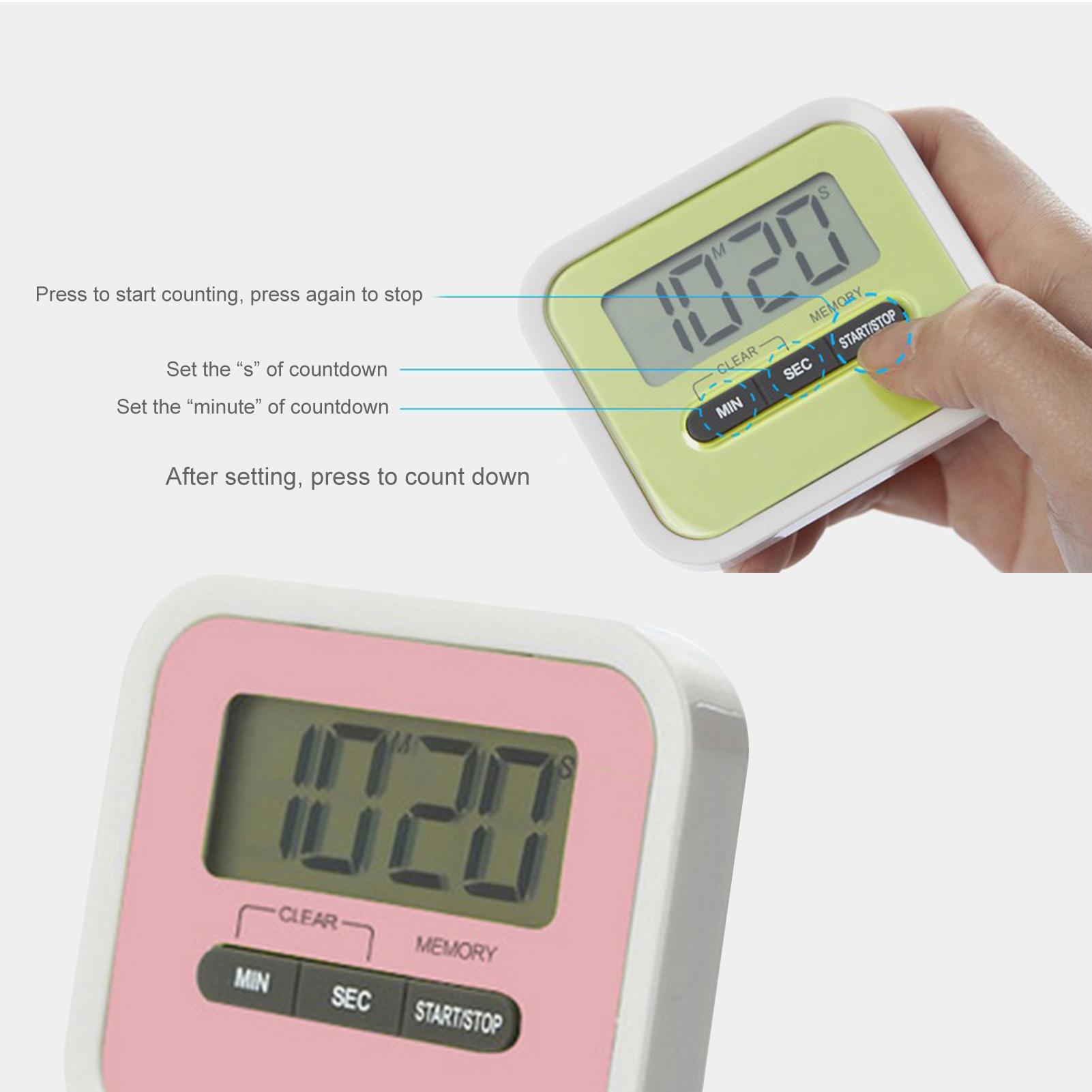 Bộ đếm thời gian kỹ thuật số có mặt sau từ tính, màn hình LCD,Báo động lớn
