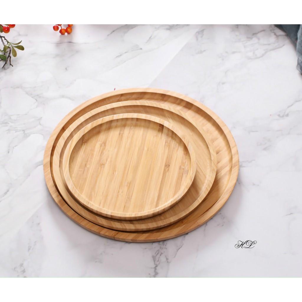 Khay gỗ tre cao cấp hình tròn