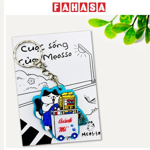Móc Khóa Gỗ - Mèo Bán Bánh Mì - Meosso